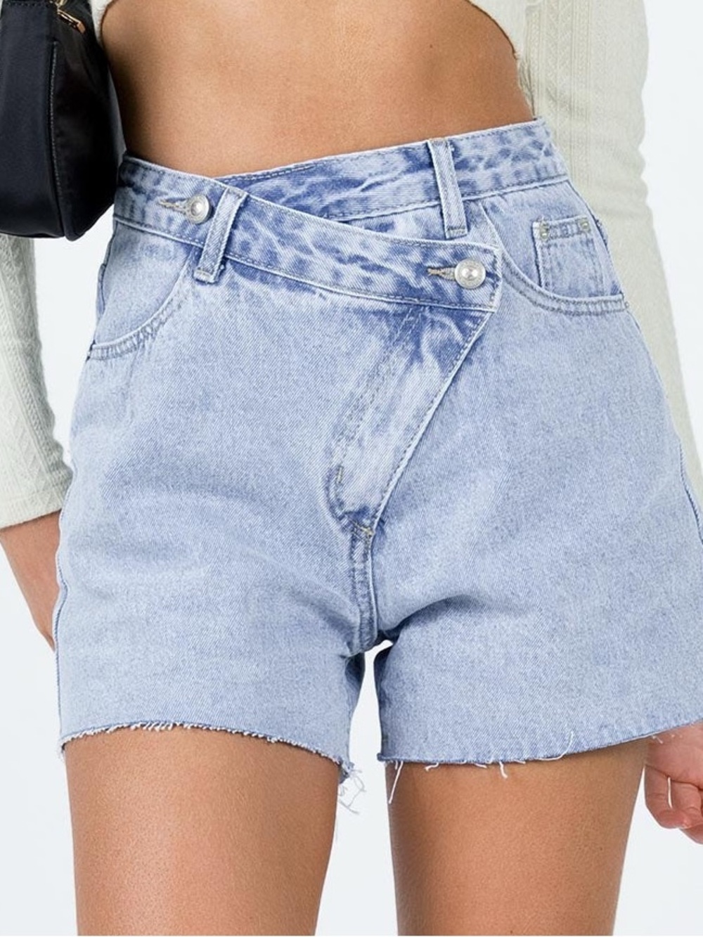 Princess Polly Danisa Denim Shorts - Light Wash High Rise - 8